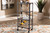 Swanson Rustic Industrial Style Antique Black Textured Metal Distressed Oak Finished Wood Mobile Kitchen Bar Wine Cart YLX-9033-SJQA-001