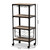 Swanson Rustic Industrial Style Antique Black Textured Metal Distressed Oak Finished Wood Mobile Kitchen Bar Wine Cart YLX-9033-SJQA-001