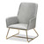 Sennet Glam And Luxe Grey Velvet Fabric Upholstered Gold Finished Armchair SF1802-Grey Velvet/Gold-CC