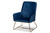 Sennet Glam And Luxe Navy Blue Velvet Fabric Upholstered Gold Finished Armchair SF1802-Navy Blue Velvet/Gold-CC