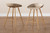 Mairi Modern And Contemporary Beige Plastic And Wood Finished 2-Piece Counter Stool Set DC138-Beige/Natural-BS