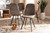 Filicia Modern And Contemporary Grey And Brown Imitation Leather Upholstered 4-Piece Metal Dining Chair Set Set DC108-Grey/Black-DC