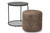 Kira Modern And Contemporary Black With Grey And Brown 2-Piece Nesting Table And Ottoman Set 180430-Grey/Black-2PC Set