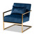Mira Glam And Luxe Navy Blue Velvet Fabric Upholstered Gold Finished Metal Lounge Chair TSF-60458-Navy Velvet/Gold-CC