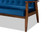 Sorrento Mid-Century Modern Navy Blue Velvet Fabric Upholstered Walnut Finished Wooden 3-Seater Sofa BBT8013-Navy Velvet/Walnut-SF