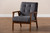 Asta Mid-Century Modern Grey Velvet Fabric Upholstered Walnut Finished Wood Armchair TOGO-Grey Velvet/Walnut-CC