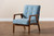 Asta Mid-Century Modern Light Blue Velvet Fabric Upholstered Walnut Finished Wood Armchair TOGO-Light Blue Velvet/Walnut-CC