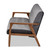 Asta Mid-Century Modern Grey Velvet Fabric Upholstered Walnut Finished Wood Sofa TOGO-Grey Velvet/Walnut-SF
