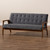 Asta Mid-Century Modern Grey Velvet Fabric Upholstered Walnut Finished Wood Sofa TOGO-Grey Velvet/Walnut-SF