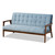 Asta Mid-Century Modern Light Blue Velvet Fabric Upholstered Walnut Finished Wood Sofa TOGO-Light Blue Velvet/Walnut-SF