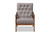 Naeva Mid-Century Modern Grey Fabric Upholstered Walnut Finished Wood Armchair BBT8040-Grey/Walnut-CC