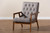Naeva Mid-Century Modern Grey Fabric Upholstered Walnut Finished Wood Armchair BBT8040-Grey/Walnut-CC