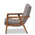 Naeva Mid-Century Modern Grey Fabric Upholstered Walnut Finished Wood Armchair BBT8040-Grey/Walnut-CC