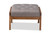 Naeva Mid-Century Modern Grey Fabric Upholstered Walnut Finished Wood Footstool BBT8040-Grey/Walnut-Footstool