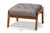 Naeva Mid-Century Modern Grey Fabric Upholstered Walnut Finished Wood Footstool BBT8040-Grey/Walnut-Footstool