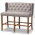 Alira Modern And Contemporary Grey Fabric Upholstered Walnut Finished Wood Button Tufted Bar Stool Bench BBT5349-Grey/Walnut-Bench
