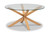 Lida Modern And Contemporary Glass And Wood Finished Coffee Table Panama-Clear/Natural-CT