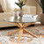 Lida Modern And Contemporary Glass And Wood Finished Coffee Table Panama-Clear/Natural-CT