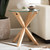 Lida Modern And Contemporary Glass And Wood Finished End Table Panama-Clear/Natural-ET