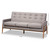 Perris Mid-Century Modern Light Grey Fabric Upholstered Walnut Finished Wood Sofa BBT8042-Grey/Walnut-SF