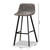 Tani Rustic Industrial Grey And Brown Faux Leather Upholstered Black Finished 2-Piece Metal Bar Stool Set T-18209-Greyish Brown/Black-BS