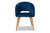 Vianne Glam And Luxe Navy Blue Velvet Fabric Upholstered Gold Finished Metal Dining Chair T-6021-Navy Blue Velvet/Gold-DC