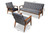 Sorrento Mid-Century Modern Grey Velvet Fabric Upholstered Walnut Finished 3-Piece Wooden Living Room Set BBT8013-Grey Velvet/Walnut-3PC Set