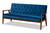 Sorrento Mid-Century Modern Navy Blue Velvet Fabric Upholstered Walnut Finished 3-Piece Wooden Living Room Set BBT8013-Navy Velvet/Walnut-3PC Set