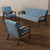 Asta Mid-Century Modern Light Blue Velvet Fabric Upholstered Walnut Finished Wood 3-Piece Living Room Set TOGO-Light Blue Velvet/Walnut-3PC SF Set