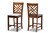 Caron Modern And Contemporary Grey Fabric Upholstered Walnut Brown Finished 2-Piece Wood Counter Height Pub Chair Set Set RH317P-Grey/Walnut-PC