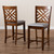 Caron Modern And Contemporary Grey Fabric Upholstered Walnut Brown Finished 2-Piece Wood Counter Height Pub Chair Set Set RH317P-Grey/Walnut-PC
