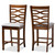 Lanier Modern And Contemporary Grey Fabric Upholstered Walnut Brown Finished 2-Piece Wood Counter Height Pub Chair Set Set RH318P-Grey/Walnut-PC