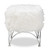 Celia Modern And Contemporary White Faux Fur Upholstered Silver Metal Ottoman FJ5A-013-White/Silver-Otto