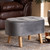 Simone Mid-Century Modern Grey Velvet Fabric Upholstered Wood Ottoman JY19A222-Grey/Natural-Otto