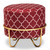Candice Glam And Luxe Red Quatrefoil Velvet Fabric Upholstered Gold Finished Metal Ottoman JY19A255-Red/Gold-Otto