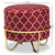 Candice Glam And Luxe Red Quatrefoil Velvet Fabric Upholstered Gold Finished Metal Ottoman JY19A255-Red/Gold-Otto