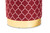 Serra Glam And Luxe Red Quatrefoil Velvet Fabric Upholstered Gold Finished Metal Storage Ottoman JY19A257-Red/Gold-Otto