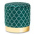 Serra Glam And Luxe Teal Green Quatrefoil Velvet Fabric Upholstered Gold Finished Metal Storage Ottoman JY19A257-Teal/Gold-Otto