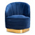 Fiore Glam And Luxe Royal Blue Velvet Fabric Upholstered Brushed Gold Finished Swivel Accent Chair TSF-6642-Royal Blue/Gold-CC