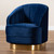 Fiore Glam And Luxe Royal Blue Velvet Fabric Upholstered Brushed Gold Finished Swivel Accent Chair TSF-6642-Royal Blue/Gold-CC