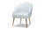 Cinzia Glam And Luxe Light Blue Velvet Fabric Upholstered Gold Finished Seashell Shaped Accent Chair TSF-6665-Light Blue/Gold-CC