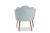 Cinzia Glam And Luxe Light Blue Velvet Fabric Upholstered Gold Finished Seashell Shaped Accent Chair TSF-6665-Light Blue/Gold-CC