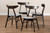 Britte Mid-Century Modern Light Grey Fabric Upholstered Dark Oak Brown Finished 4-Piece Wood Dining Chair Set Set Fiesta-Smoke/Coffee Oak-DC