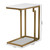 Renzo Modern And Contemporary Brushed Gold Finished Metal End Table With Faux Marble Tabletop AA-1822-Marble/Gold-ET