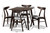 Britte Mid-Century Modern Light Grey Fabric Upholstered Dark Oak Brown Finished 5-Piece Wood Dining Set Fiesta-Smoke/Coffee Oak-5PC Dining Set