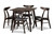 Britte Mid-Century Modern Dark Grey Fabric Upholstered Dark Oak Brown Finished 5-Piece Wood Dining Set Fiesta-Iron/Coffee Oak-5PC Dining Set