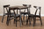Britte Mid-Century Modern Dark Grey Fabric Upholstered Dark Oak Brown Finished 5-Piece Wood Dining Set Fiesta-Iron/Coffee Oak-5PC Dining Set
