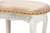 Gabrielle Traditional French Country Provincial Sand Velvet Fabric Upholstered White-Finished Wood Vanity Ottoman HL6B-A012-White-Otto