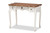 Sophie Classic Traditional French Country White And Brown Finished Small 3-Drawer Wood Console Table 132050-White-Console