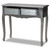 Leonie Modern Transitional French Brushed Silver Finished Wood And Mirrored Glass 2-Drawer Console Table YA2-Silver-Console